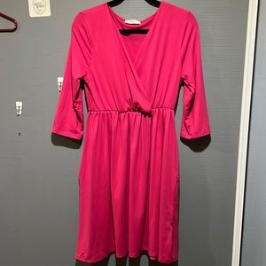 XL hot pink dress with pockets